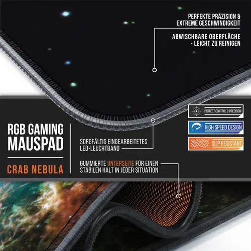 Titanwolf RGB Gaming Mauspad, Mousepad XL 800 x 300mm verbessert Präzision & Geschwindigkeit, Galaxie Grün Titanwolf RGB Gaming Mauspad, Mousepad XL 800 x 300mm verbessert Präzision & Geschwindigkeit, Galaxie Grün