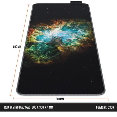 Titanwolf RGB Gaming Mauspad, Mousepad XL 800 x 300mm verbessert Präzision & Geschwindigkeit, Galaxie Grün Titanwolf RGB Gaming Mauspad, Mousepad XL 800 x 300mm verbessert Präzision & Geschwindigkeit, Galaxie Grün