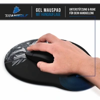 Titanwolf Gaming Mauspad mit Handgelenkauflage, Office Gel Mousepad mit Handgelenkpolster, schwarz Titanwolf Gaming Mauspad mit Handgelenkauflage, Office Gel Mousepad mit Handgelenkpolster, schwarz