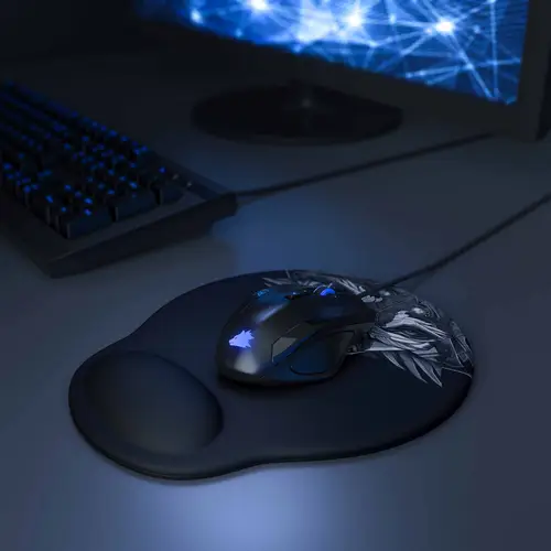 Titanwolf Gaming Mauspad mit Handgelenkauflage, Office Gel Mousepad mit Handgelenkpolster, schwarz Titanwolf Gaming Mauspad mit Handgelenkauflage, Office Gel Mousepad mit Handgelenkpolster, schwarz