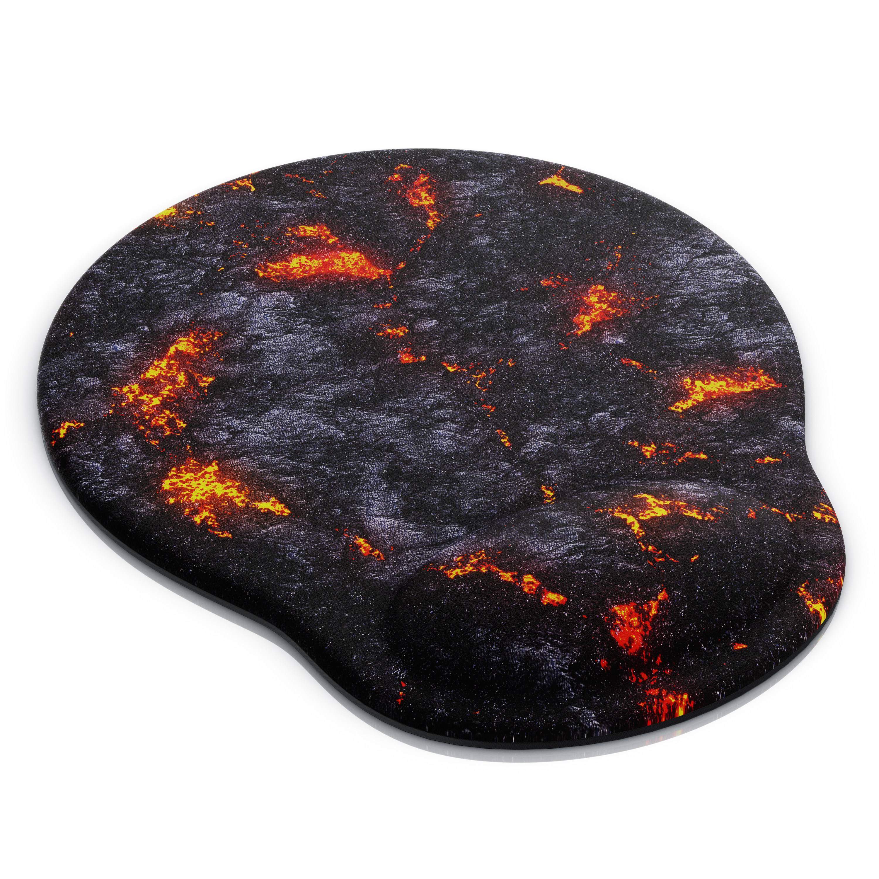 Titanwolf Gaming Mauspad mit Handgelenkauflage, Office Gel Mousepad mit Handgelenkpolster, Lava