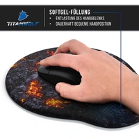 Titanwolf Gaming Mauspad mit Handgelenkauflage, Office Gel Mousepad mit Handgelenkpolster, Lava Titanwolf Gaming Mauspad mit Handgelenkauflage, Office Gel Mousepad mit Handgelenkpolster, Lava