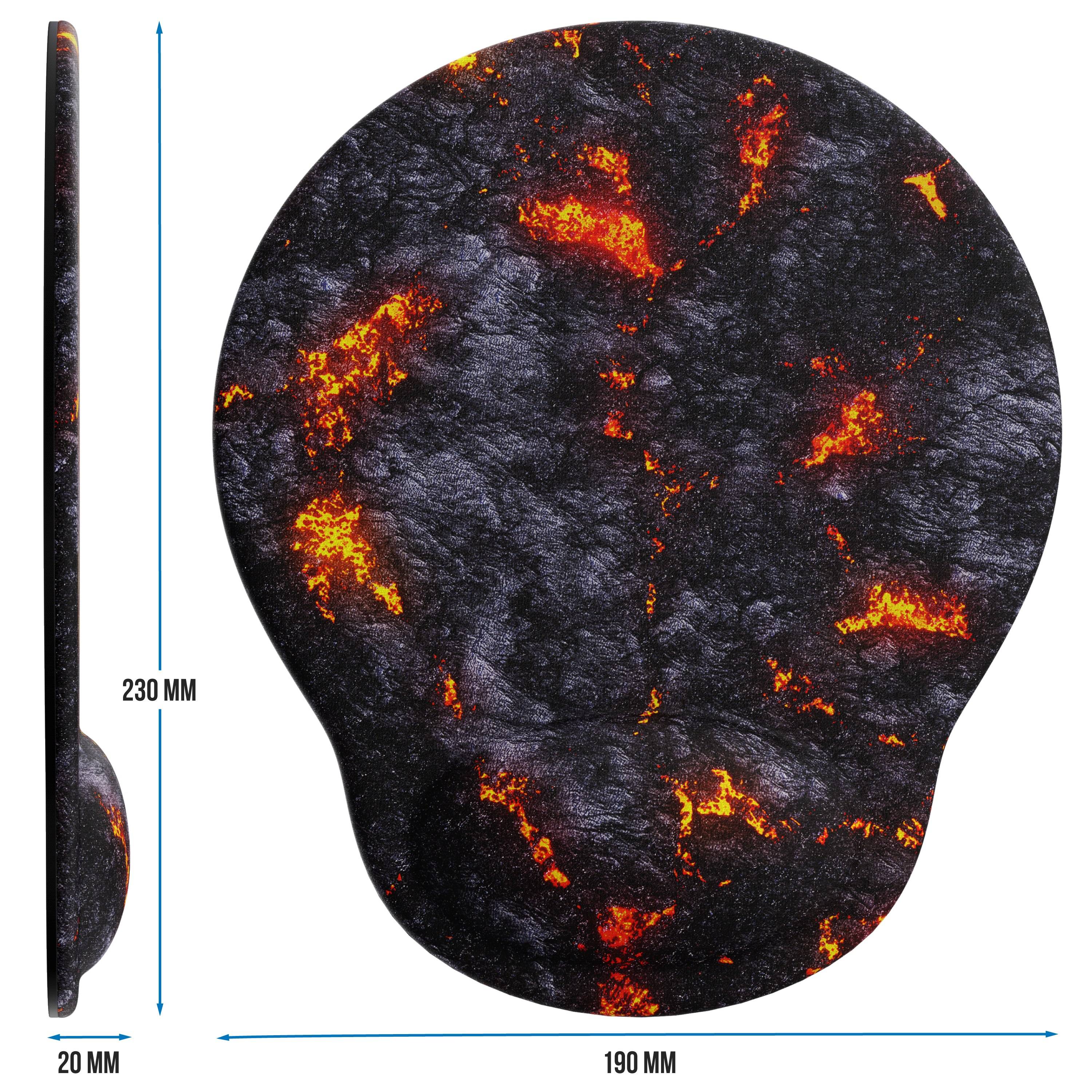 Titanwolf Gaming Mauspad mit Handgelenkauflage, Office Gel Mousepad mit Handgelenkpolster, Lava