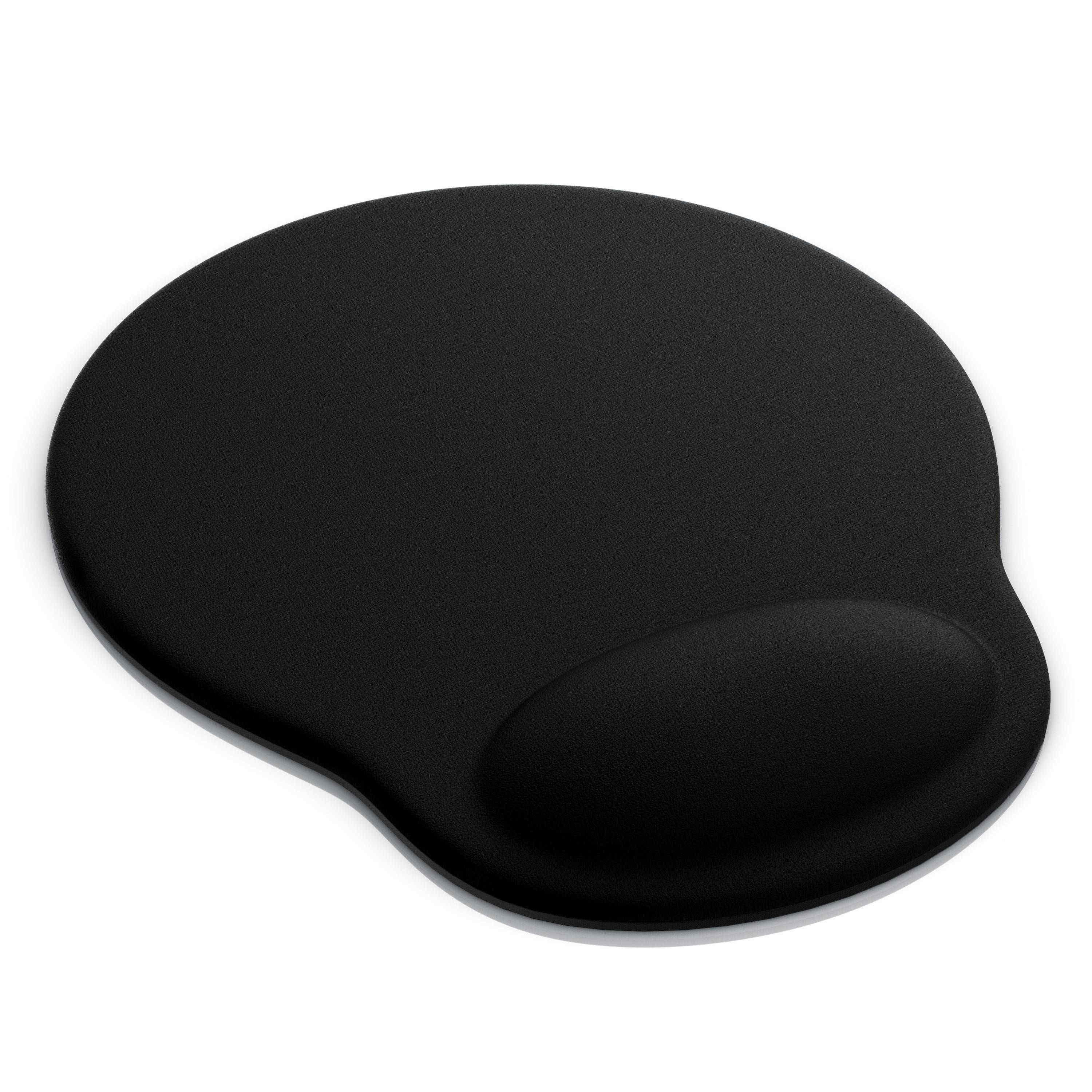 CSL Mauspad, Ergonomisches Schaumstoff Office Mousepad, Entlastung des Handgelenks, schwarz
