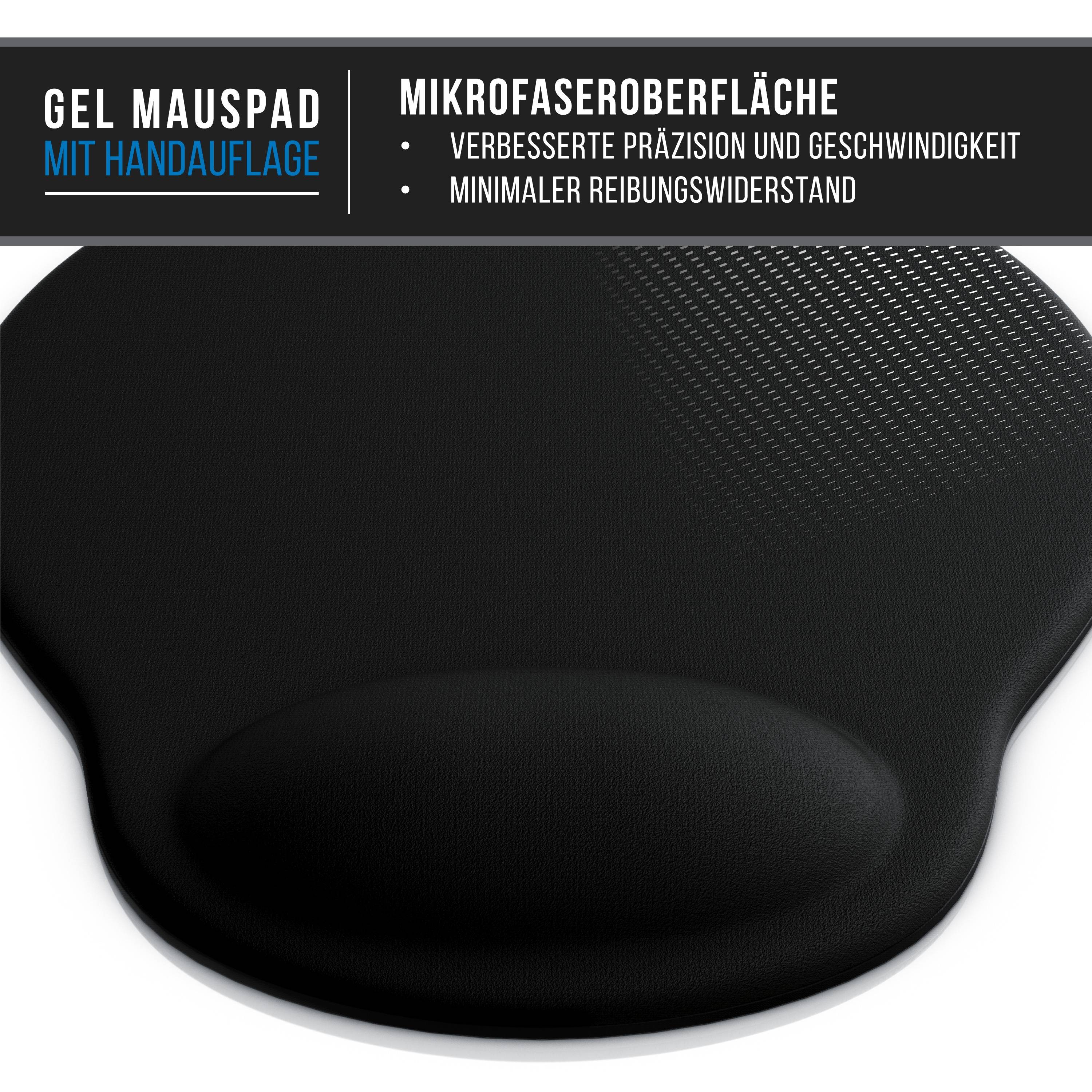 CSL Mauspad, Ergonomisches Schaumstoff Office Mousepad, Entlastung des Handgelenks, schwarz