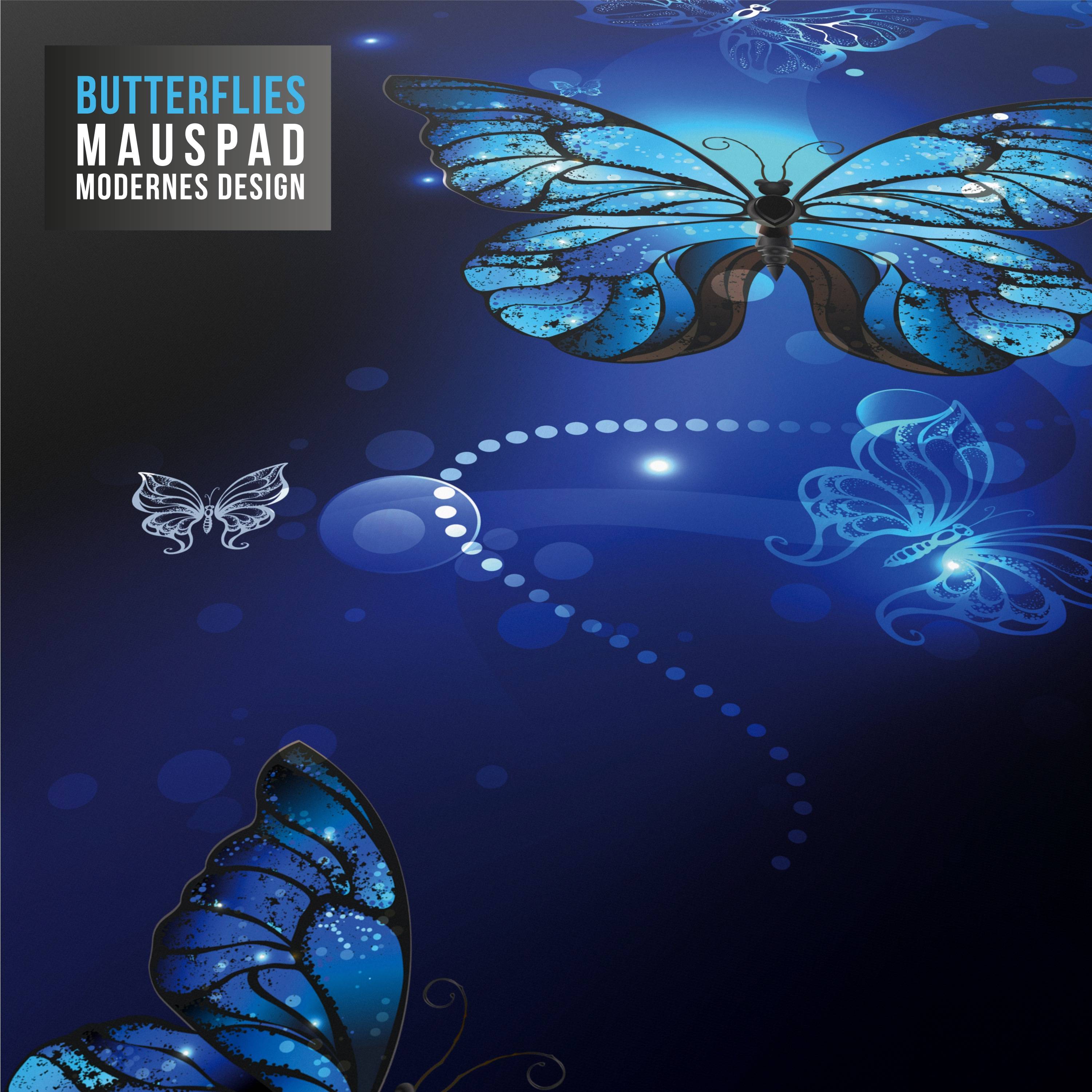 CSL Gaming Mauspad, XXL, 900 x 400 x 3 mm, Schreibtischunterlage, extralarge, waschbar, Schmetterlinge