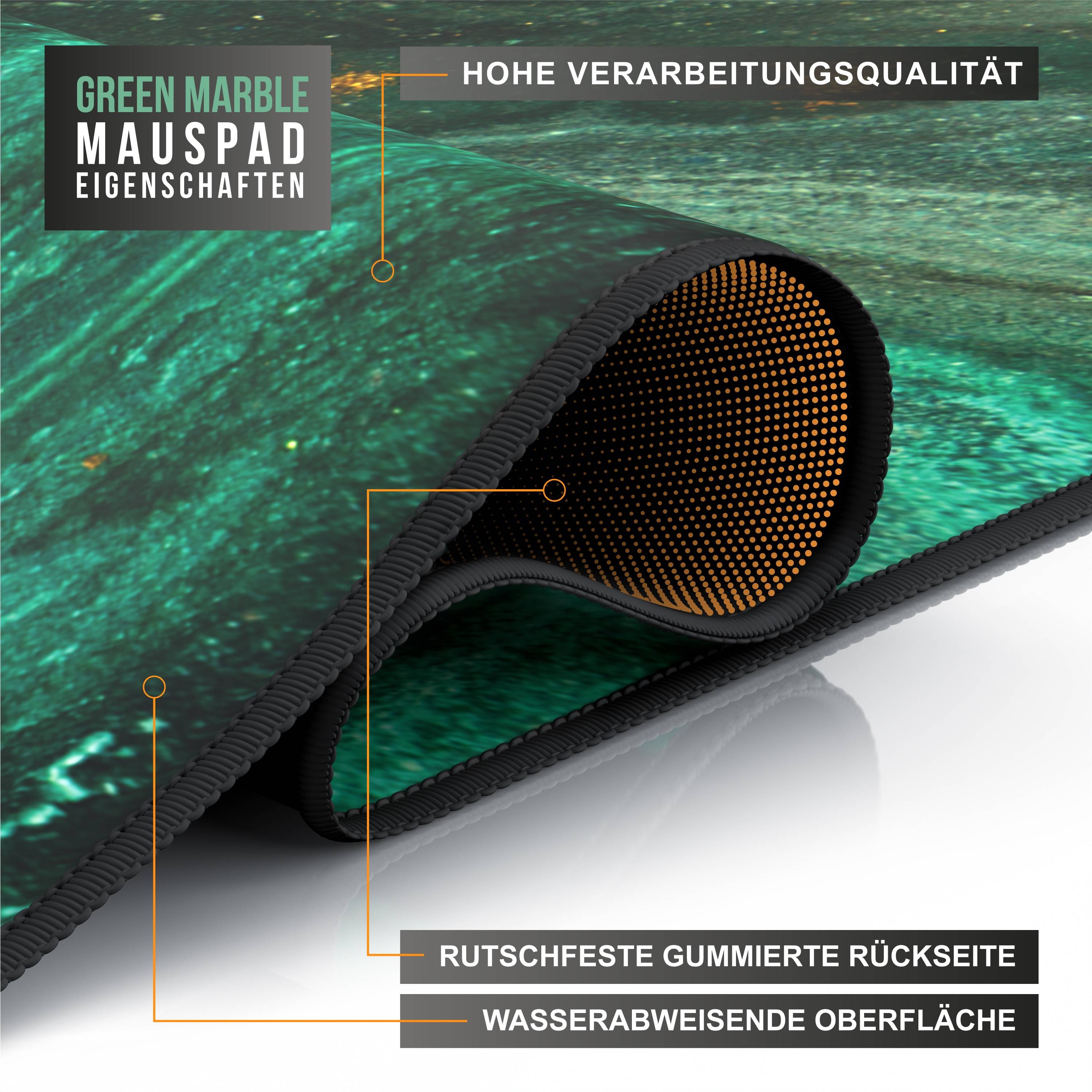 CSL Gaming Mauspad, XXL, Mousepad, 900 x 400 x 3 mm, Tischunterlage, abwaschbar, grün gold