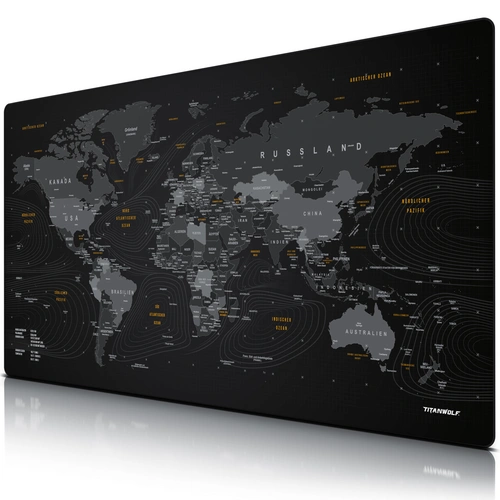Titanwolf Gaming Mauspad, XXXL 1500 x 800 x 3 mm Schreibtischunterlage Extralarge / Waschbar, Weltkarte Titanwolf Gaming Mauspad, XXXL 1500 x 800 x 3 mm Schreibtischunterlage Extralarge / Waschbar, Weltkarte
