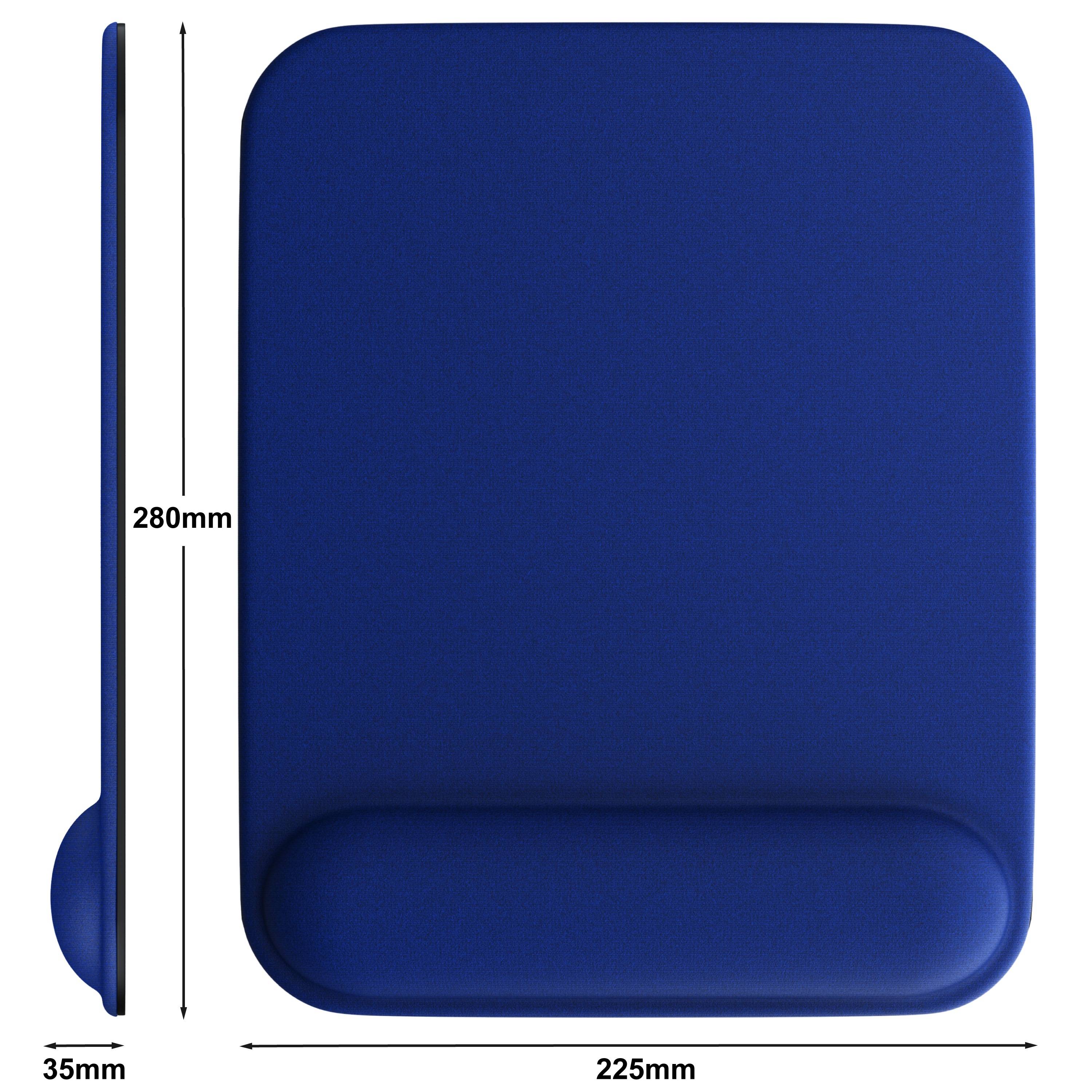 CSL Gaming Mauspad, Office Mousepad mit Gelkissen mit & Handgelenkauflage, 22,5 x 28 cm, dunkelblau