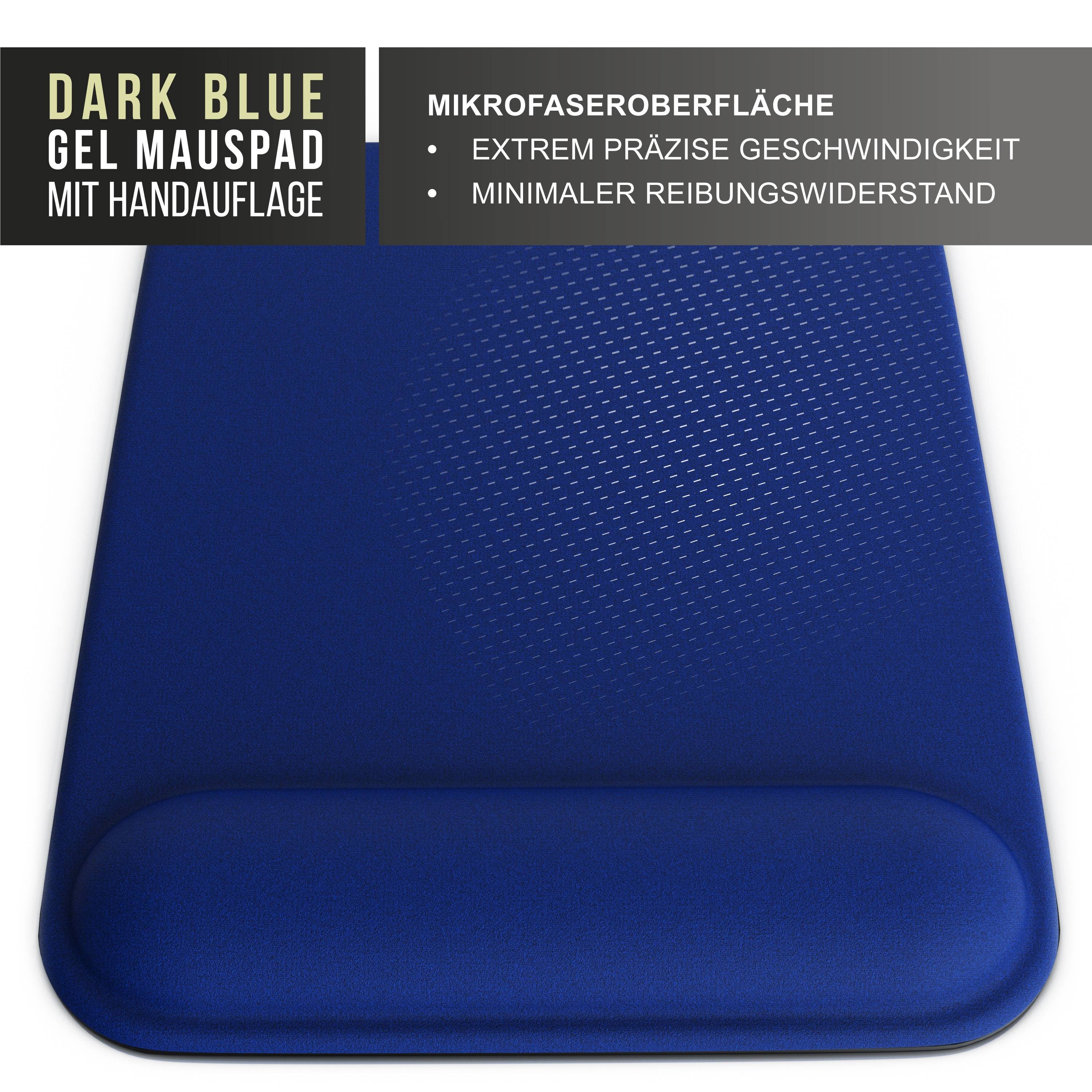 CSL Gaming Mauspad, Office Mousepad mit Gelkissen mit & Handgelenkauflage, 22,5 x 28 cm, dunkelblau