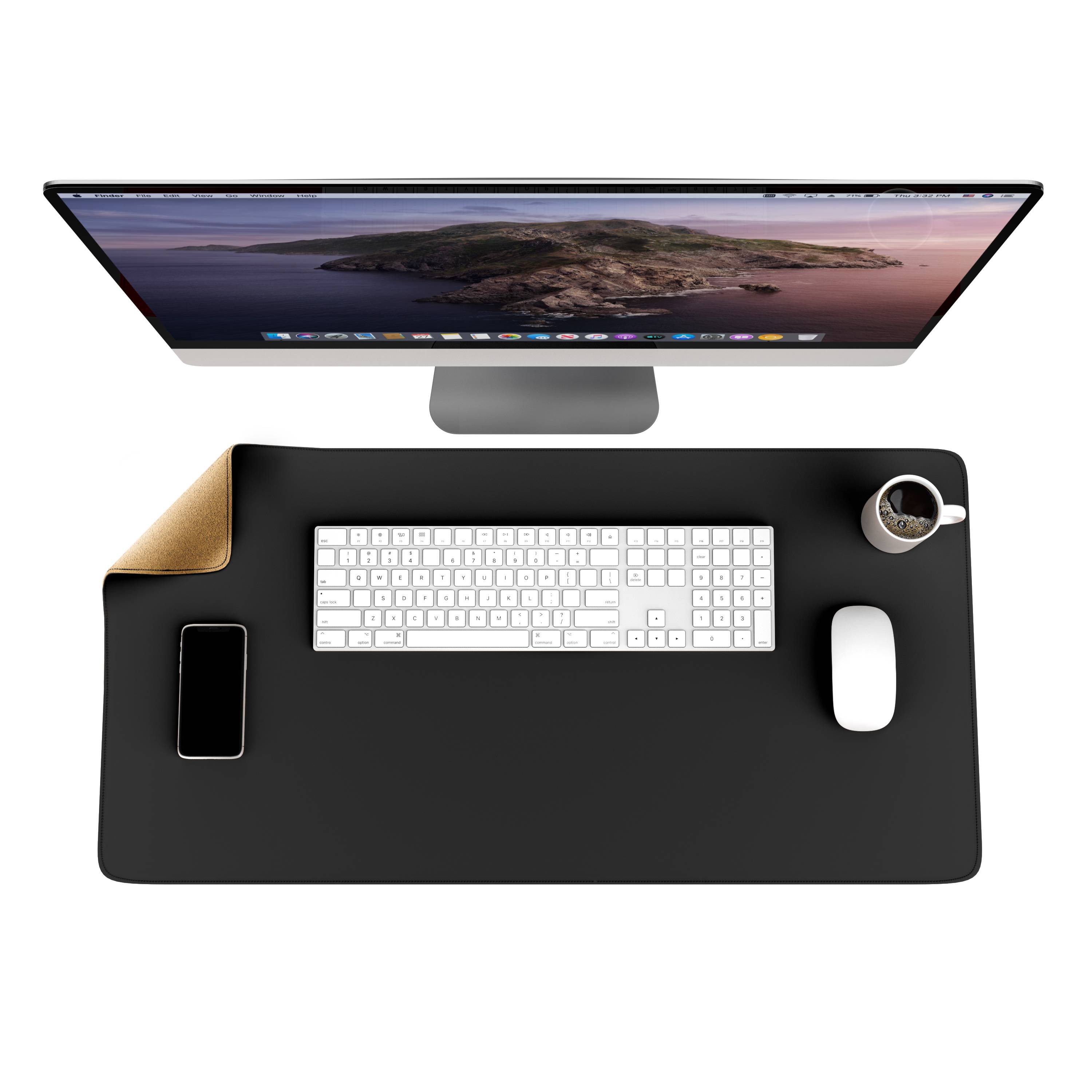 CSL Mauspad, XXL 800 x 400 x 3 mm Schreibtischunterlage, XXL Mousepad / Rutschfest, schwarz