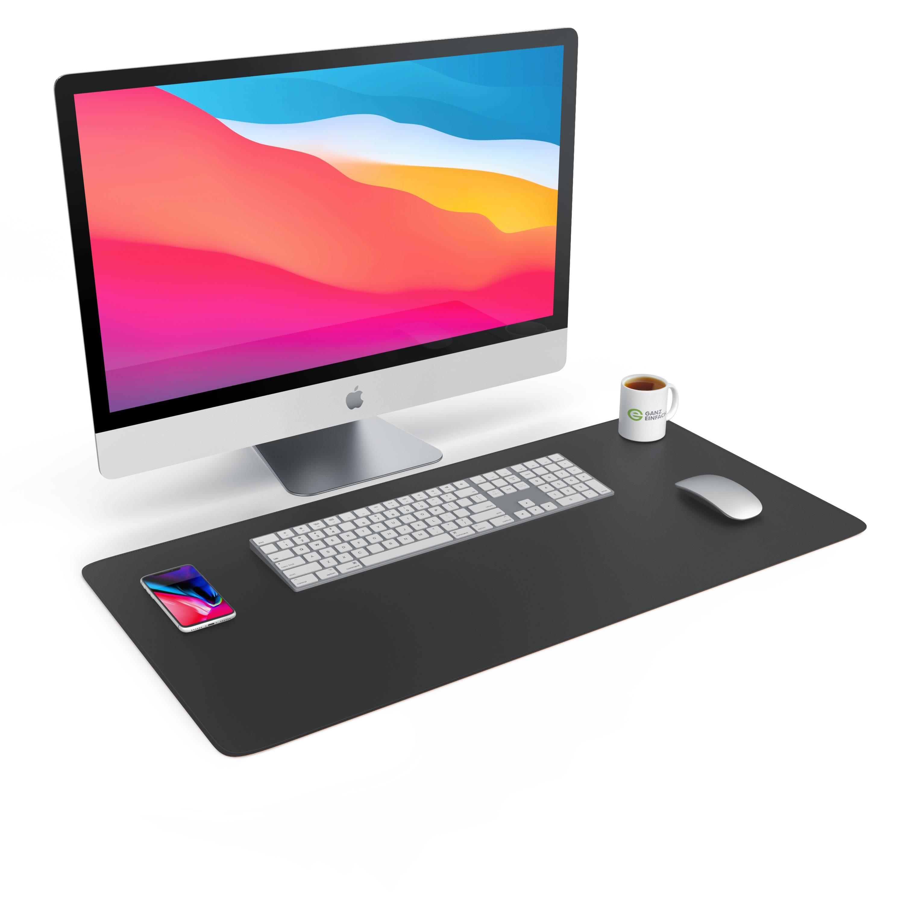 CSL Mauspad, XXL 800 x 400 x 3 mm Schreibtischunterlage, XXL Mousepad / Rutschfest, schwarz