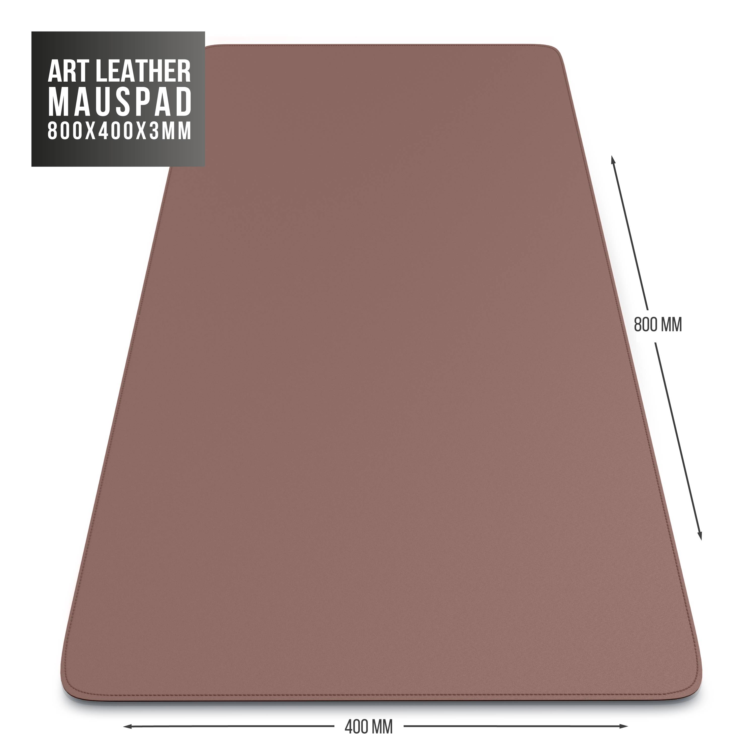 CSL Mauspad, XXL 800 x 400 x 3 mm Schreibtischunterlage, XXL Mousepad / Rutschfest, Khaki