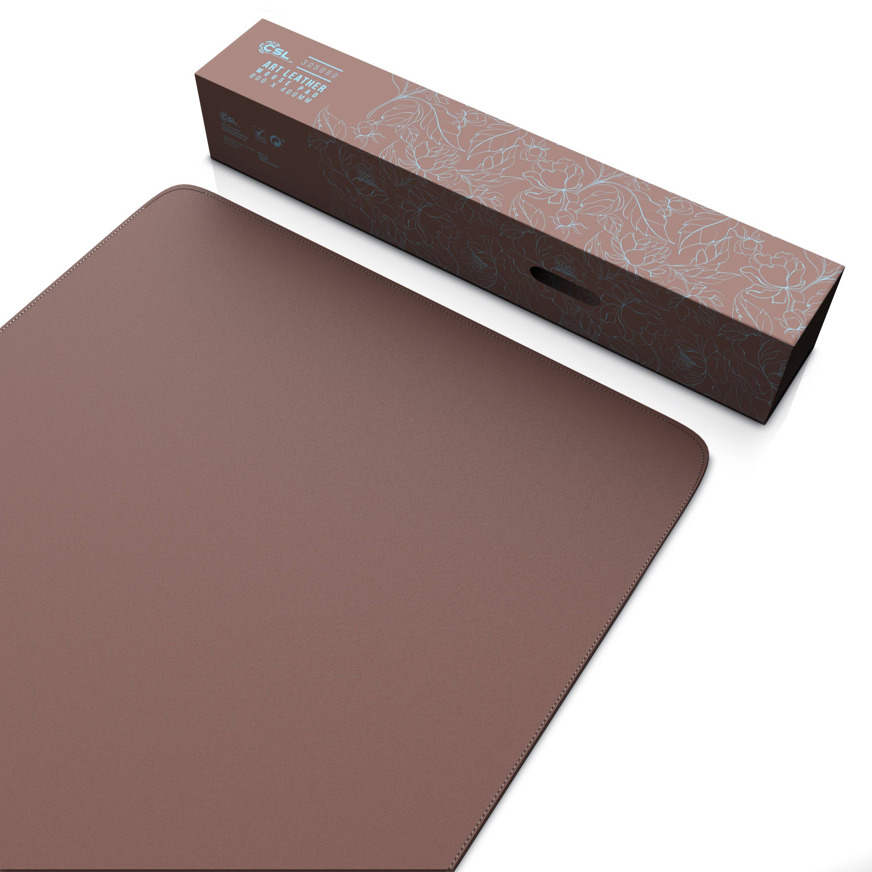CSL Mauspad, XXL 800 x 400 x 3 mm Schreibtischunterlage, XXL Mousepad / Rutschfest, Khaki