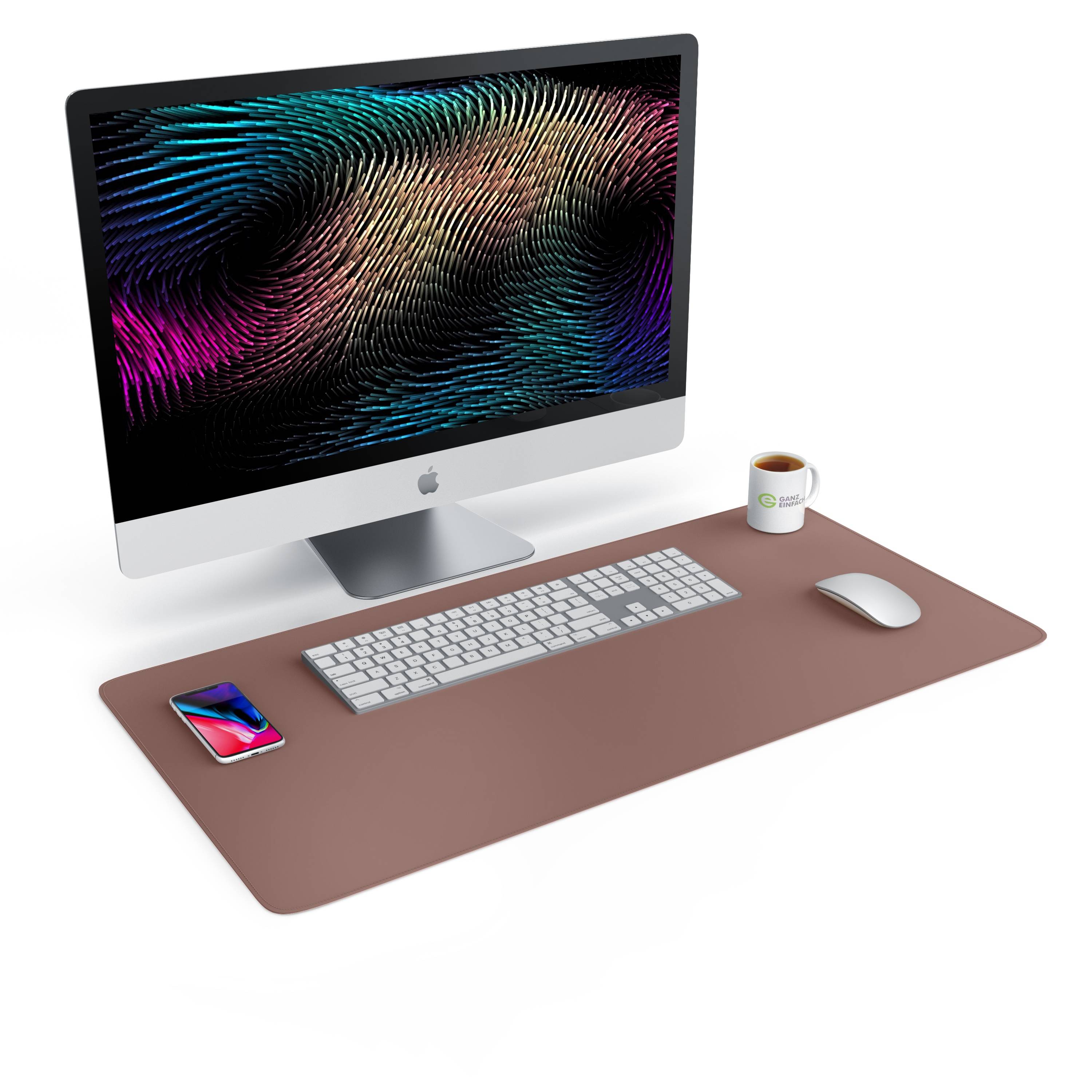 CSL Mauspad, XXL 800 x 400 x 3 mm Schreibtischunterlage, XXL Mousepad / Rutschfest, Khaki