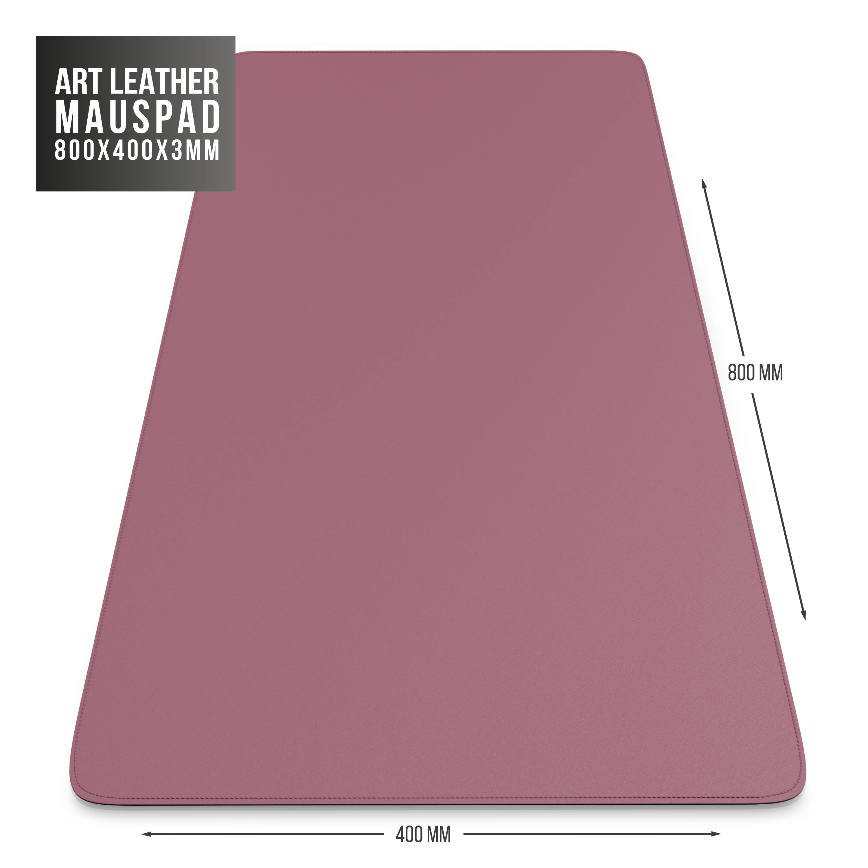 CSL Mauspad, XXL 800 x 400 x 3 mm Schreibtischunterlage, XXL Mousepad / Rutschfest, pink