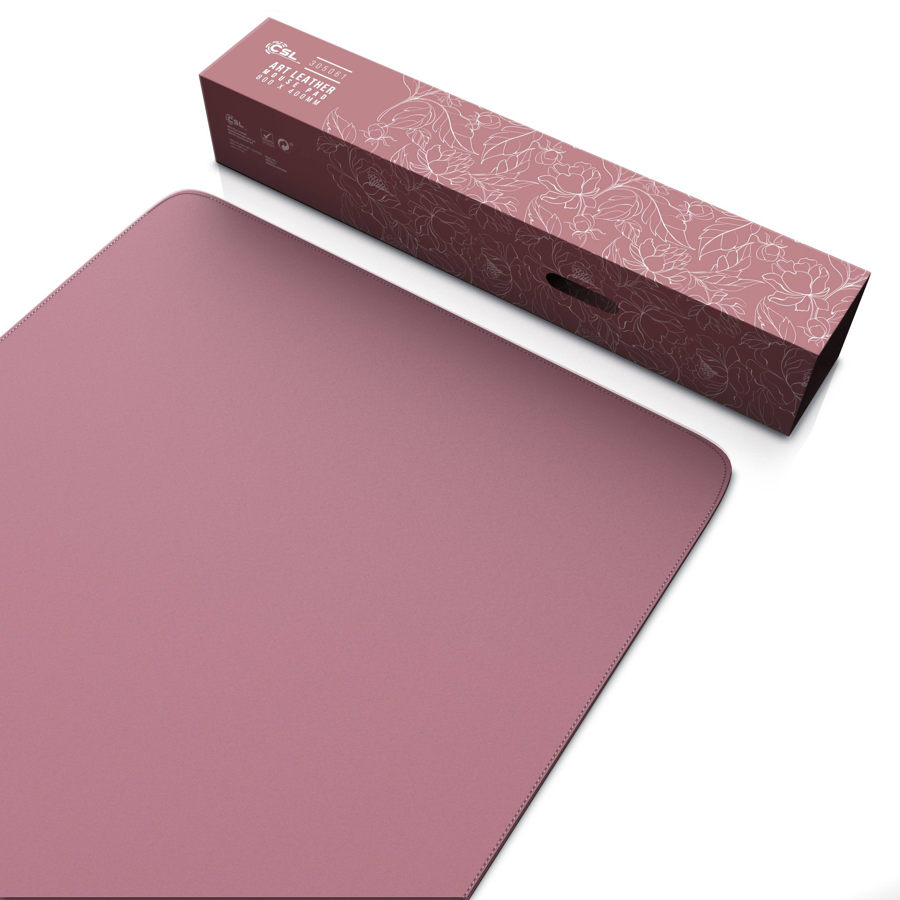 CSL Mauspad, XXL 800 x 400 x 3 mm Schreibtischunterlage, XXL Mousepad / Rutschfest, pink