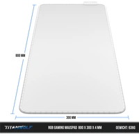 Titanwolf RGB Gaming Mauspad, Mousepad XL 800 x 300mm verbessert Präzision & Geschwindigkeit, weiß Titanwolf RGB Gaming Mauspad, Mousepad XL 800 x 300mm verbessert Präzision & Geschwindigkeit, weiß