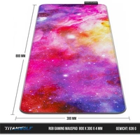 Titanwolf RGB Gaming Mauspad, Mousepad XL 800 x 300mm verbessert Präzision & Geschwindigkeit, Farbige Galaxie Titanwolf RGB Gaming Mauspad, Mousepad XL 800 x 300mm verbessert Präzision & Geschwindigkeit, Farbige Galaxie