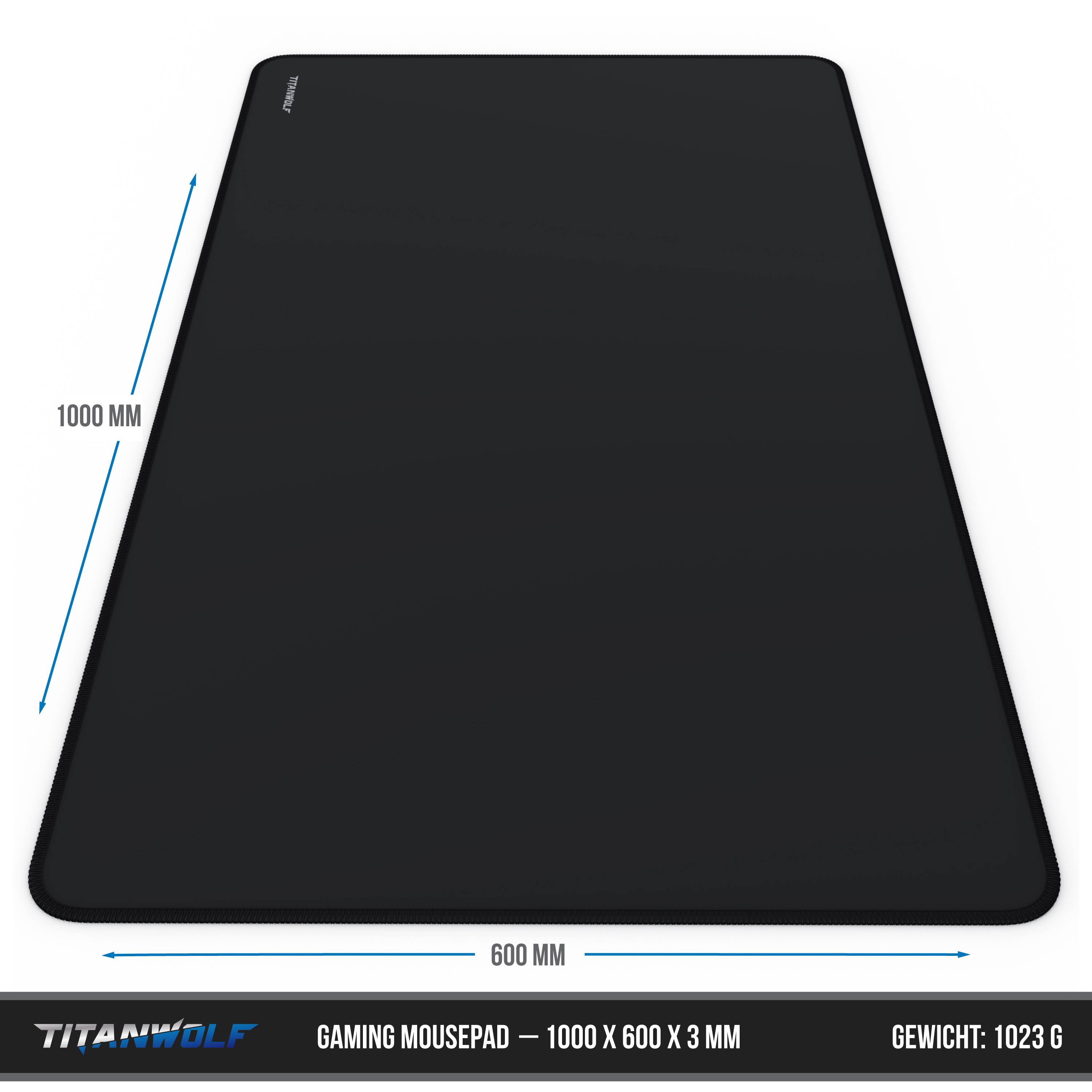 Titanwolf Übergröße Mauspad Gaming 1000x600mm - XXXL Mousepad groß mit Motiv - Tischunterlage Large Size - verbessert Präzision und Geschwindigke