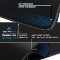 Titanwolf Übergröße Mauspad Gaming 1000x600mm - XXXL Mousepad groß mit Motiv - Tischunterlage Large Size - verbessert Präzision und Geschwindigke Titanwolf Übergröße Mauspad Gaming 1000x600mm - XXXL Mousepad groß mit Motiv - Tischunterlage Large Size - verbessert Präzision und Geschwindigke