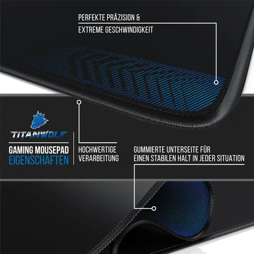 Titanwolf Übergröße Mauspad Gaming 1000x600mm - XXXL Mousepad groß mit Motiv - Tischunterlage Large Size - verbessert Präzision und Geschwindigke Titanwolf Übergröße Mauspad Gaming 1000x600mm - XXXL Mousepad groß mit Motiv - Tischunterlage Large Size - verbessert Präzision und Geschwindigke