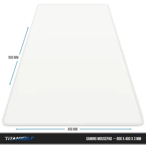 Titanwolf Gaming Mauspad XXL, glattes Stoffgewebe, Speed Mousepad 900 x 400mm große Fläche, weiß Titanwolf Gaming Mauspad XXL, glattes Stoffgewebe, Speed Mousepad 900 x 400mm große Fläche, weiß