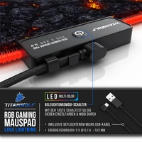 Titanwolf RGB Gaming Mauspad, Mousepad 900 x 400 mm, verbessert Präzision & Geschwindigkeit, Lavamotiv Titanwolf RGB Gaming Mauspad, Mousepad 900 x 400 mm, verbessert Präzision & Geschwindigkeit, Lavamotiv