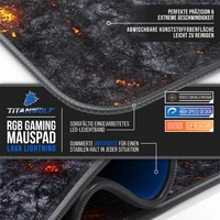 Titanwolf RGB Gaming Mauspad, Mousepad 900 x 400 mm, verbessert Präzision & Geschwindigkeit, Lavamotiv Titanwolf RGB Gaming Mauspad, Mousepad 900 x 400 mm, verbessert Präzision & Geschwindigkeit, Lavamotiv
