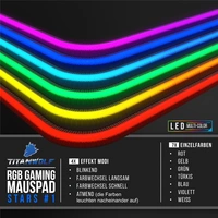 Titanwolf RGB Gaming Mauspad, Mousepad 900 x 400 mm, verbessert Präzision & Geschwindigkeit, Stars Design Titanwolf RGB Gaming Mauspad, Mousepad 900 x 400 mm, verbessert Präzision & Geschwindigkeit, Stars Design
