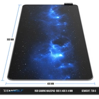 Titanwolf RGB Gaming Mauspad, Mousepad 900 x 400 mm, verbessert Präzision & Geschwindigkeit, Stars Design Titanwolf RGB Gaming Mauspad, Mousepad 900 x 400 mm, verbessert Präzision & Geschwindigkeit, Stars Design