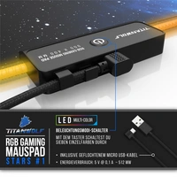 Titanwolf RGB Gaming Mauspad, Mousepad 900 x 400 mm, verbessert Präzision & Geschwindigkeit, Stars Design Titanwolf RGB Gaming Mauspad, Mousepad 900 x 400 mm, verbessert Präzision & Geschwindigkeit, Stars Design