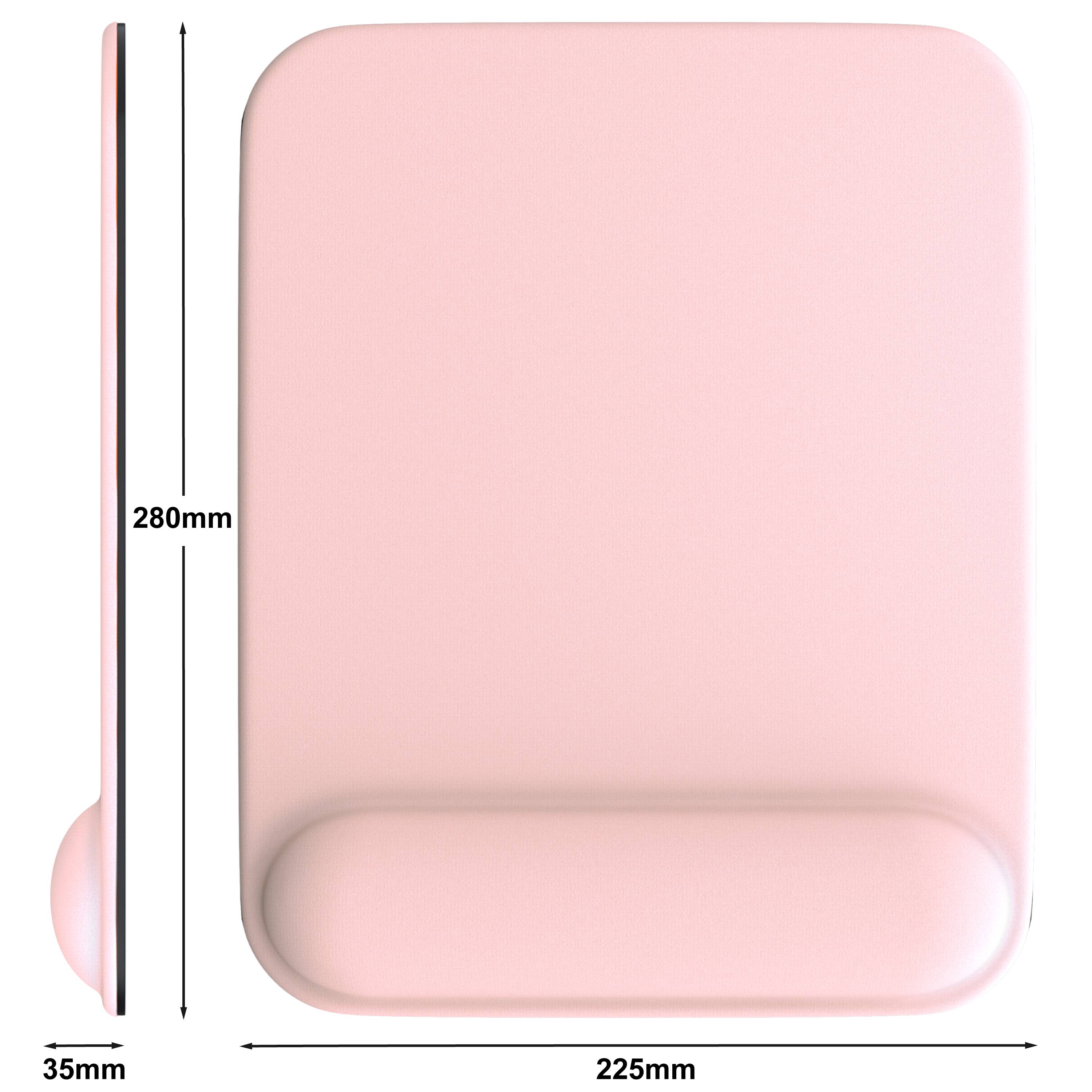 CSL Gaming Mauspad, Office Mousepad mit Gelkissen mit & Handgelenkauflage, 22,5 x 28 cm, rosa