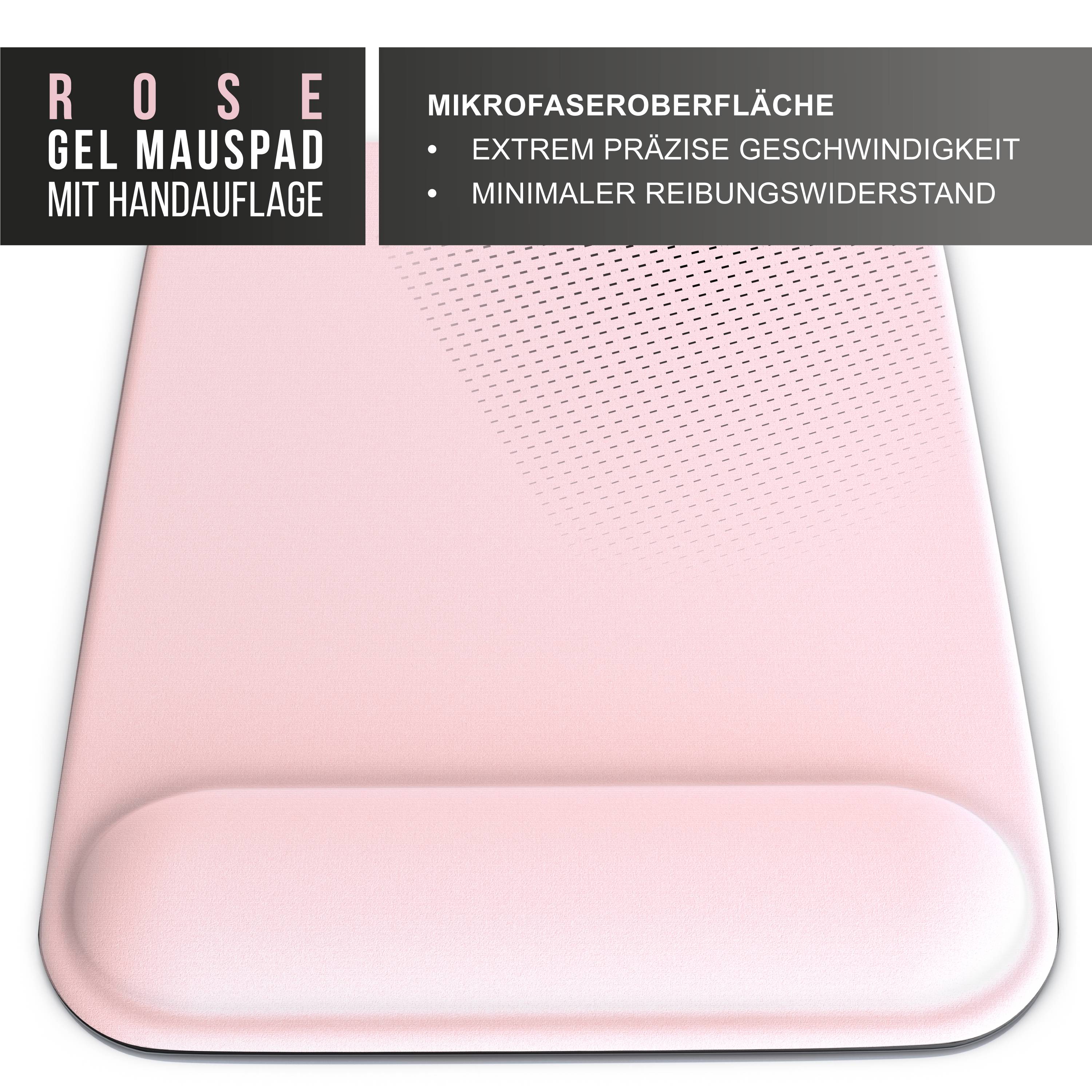 CSL Gaming Mauspad, Office Mousepad mit Gelkissen mit & Handgelenkauflage, 22,5 x 28 cm, rosa