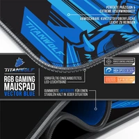 Titanwolf RGB Gaming Mauspad, Mousepad XL 800 x 300mm verbessert Präzision & Geschwindigkeit, Vector Blau Titanwolf RGB Gaming Mauspad, Mousepad XL 800 x 300mm verbessert Präzision & Geschwindigkeit, Vector Blau