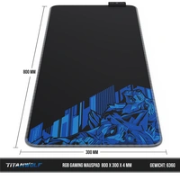 Titanwolf RGB Gaming Mauspad, Mousepad XL 800 x 300mm verbessert Präzision & Geschwindigkeit, Vector Blau Titanwolf RGB Gaming Mauspad, Mousepad XL 800 x 300mm verbessert Präzision & Geschwindigkeit, Vector Blau