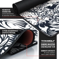 Titanwolf Gaming Mauspad, 900 x 400mm XXL Mousepad, verbessert Präzision & Geschwindigkeit, Koi Tattoo Titanwolf Gaming Mauspad, 900 x 400mm XXL Mousepad, verbessert Präzision & Geschwindigkeit, Koi Tattoo