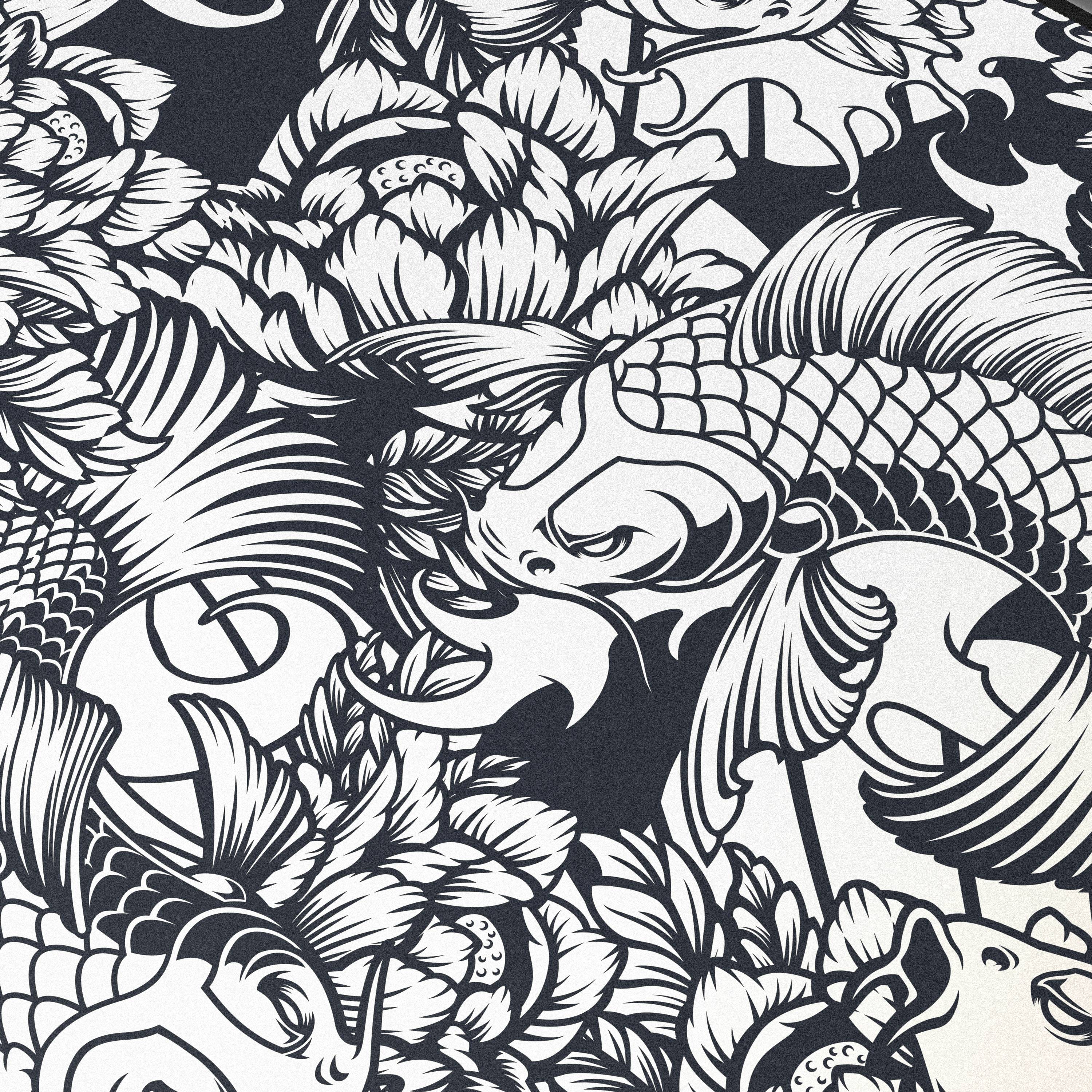 Titanwolf Gaming Mauspad, 900 x 400mm XXL Mousepad, verbessert Präzision & Geschwindigkeit, Koi Tattoo