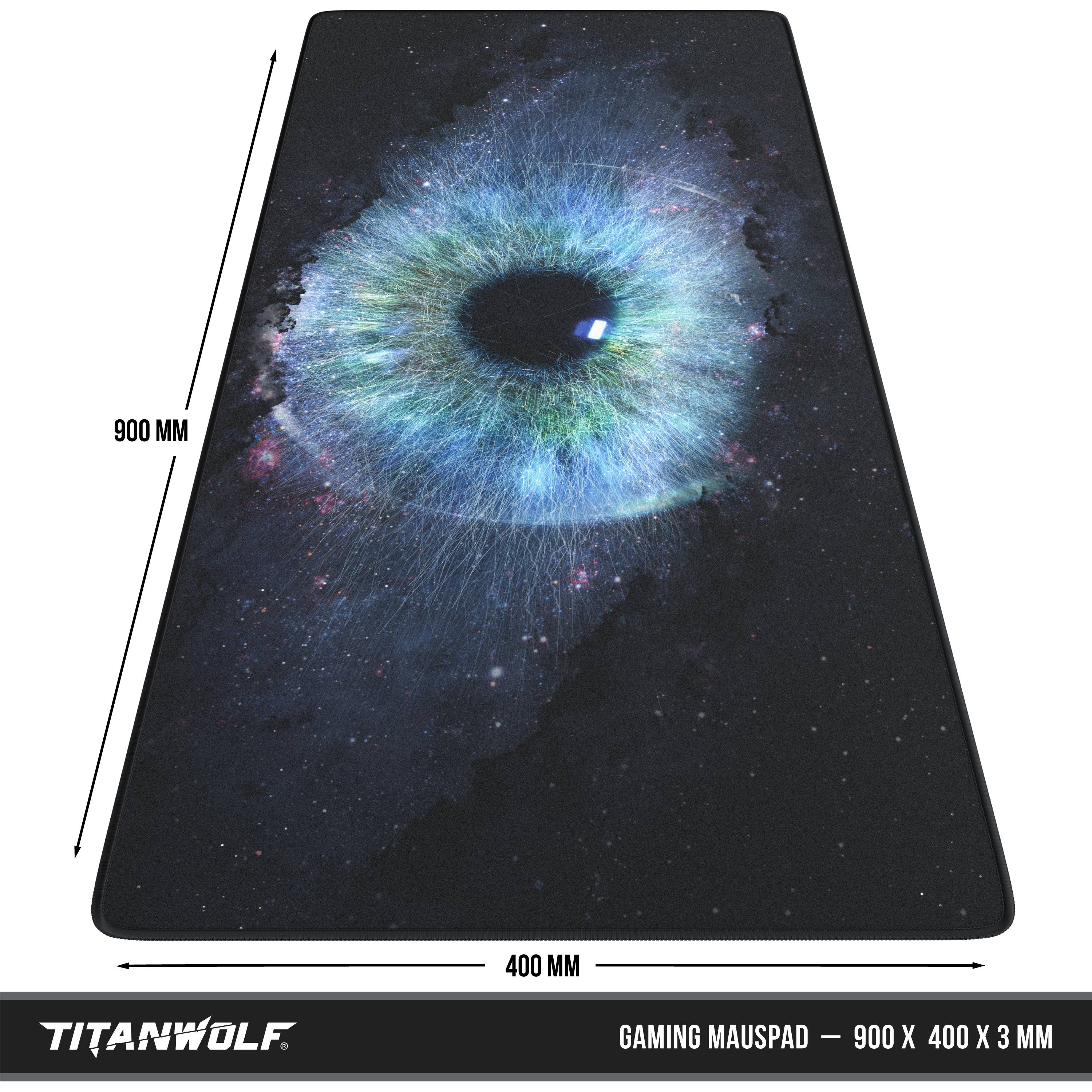 Titanwolf Gaming Mauspad, 900 x 400mm XXL Mousepad, verbessert Präzision & Geschwindigkeit, Galaxy Eye