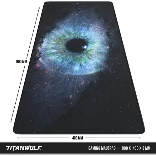 Titanwolf Gaming Mauspad, 900 x 400mm XXL Mousepad, verbessert Präzision & Geschwindigkeit, Galaxy Eye Titanwolf Gaming Mauspad, 900 x 400mm XXL Mousepad, verbessert Präzision & Geschwindigkeit, Galaxy Eye