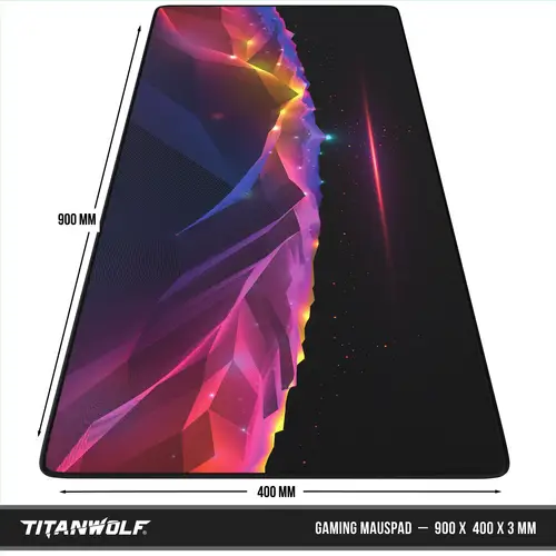 Titanwolf XXL Gaming Mauspad mit 900 x 400mm Mousepad - verbessert Präzision & Geschwindigkeit Titanwolf XXL Gaming Mauspad mit 900 x 400mm Mousepad - verbessert Präzision & Geschwindigkeit