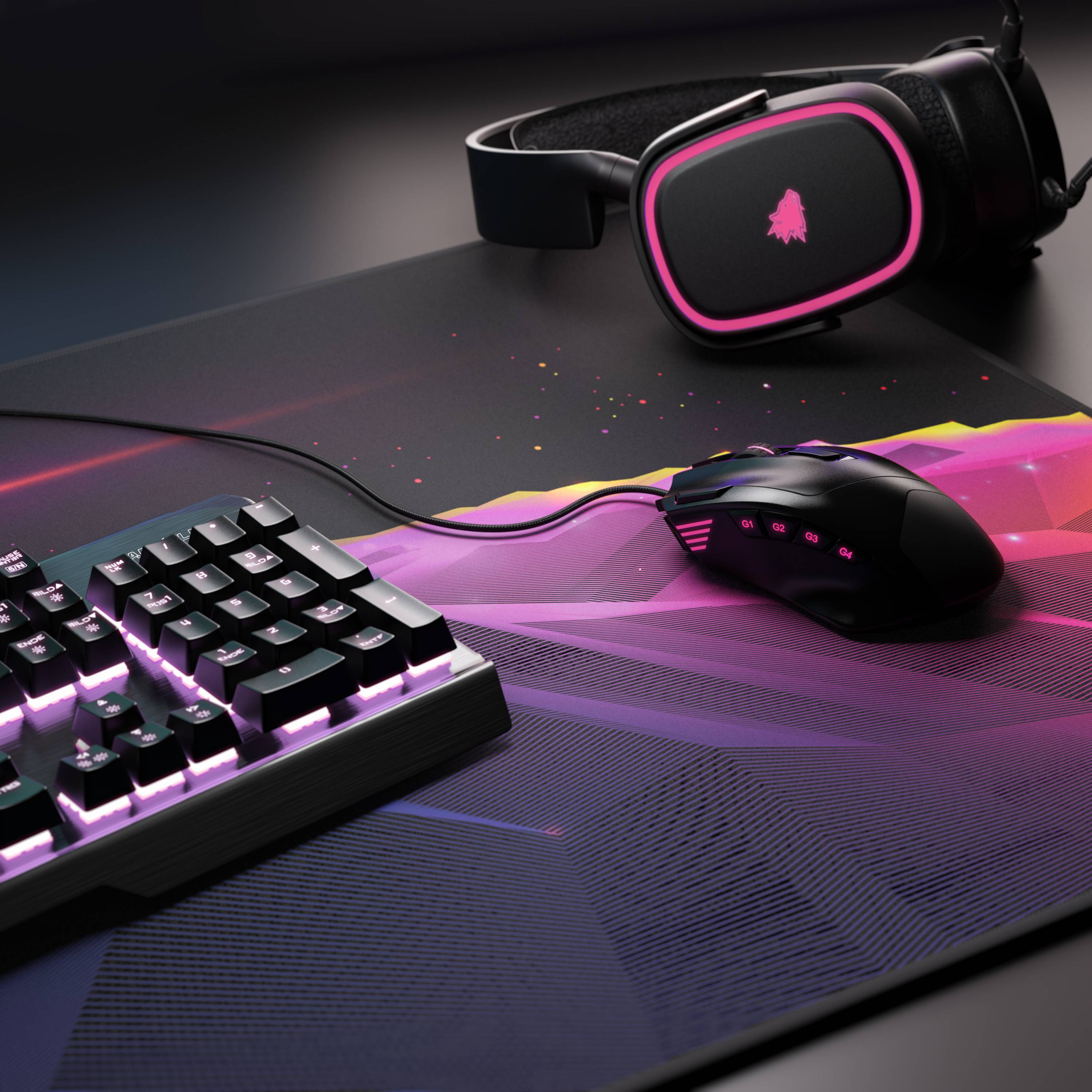 Titanwolf XXL Gaming Mauspad mit 900 x 400mm Mousepad - verbessert Präzision & Geschwindigkeit