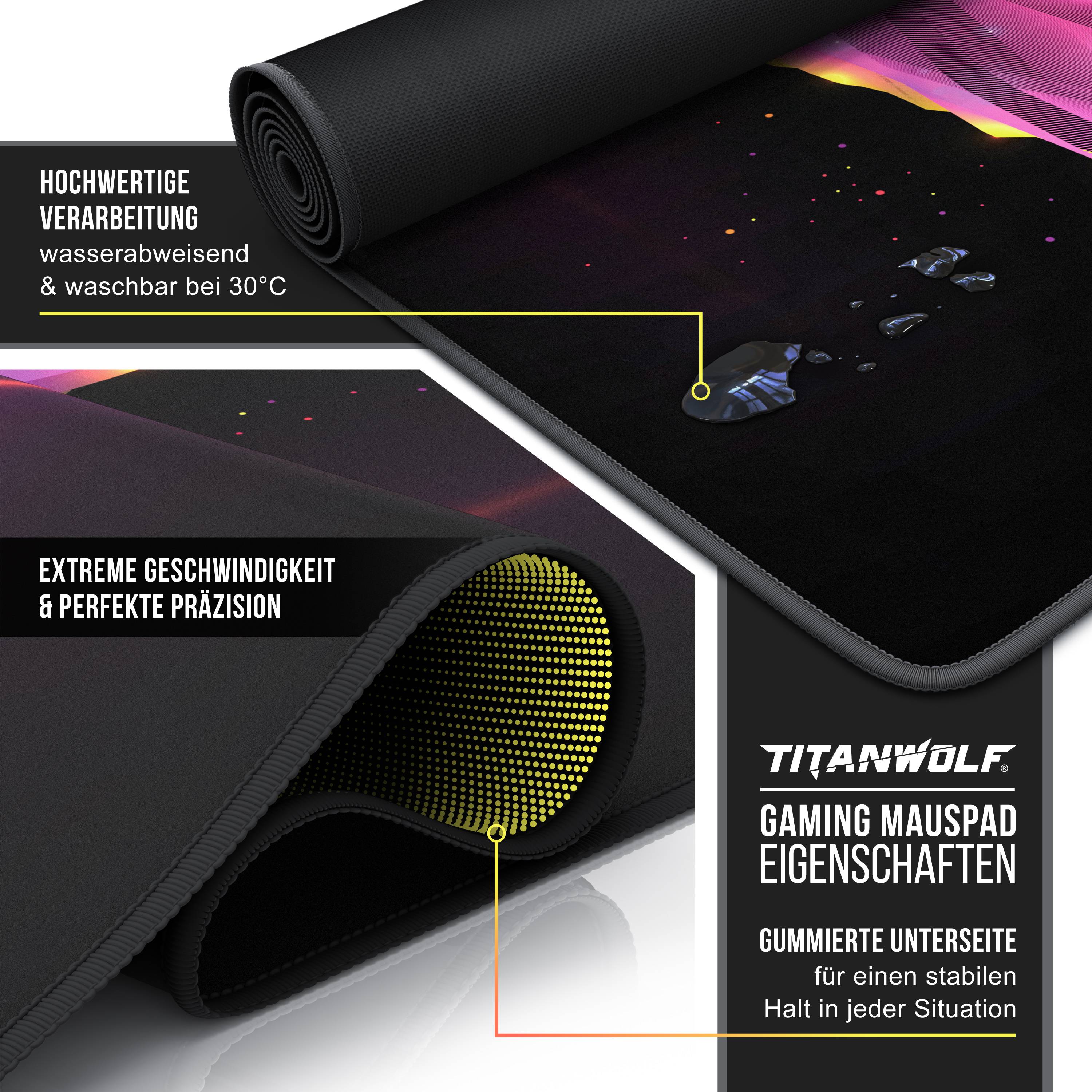 Titanwolf XXL Gaming Mauspad mit 900 x 400mm Mousepad - verbessert Präzision & Geschwindigkeit