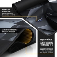 Titanwolf Gaming Mauspad, 900 x 400mm XXL Mousepad, verbessert Präzision & Geschwindigkeit, Black Crystal Titanwolf Gaming Mauspad, 900 x 400mm XXL Mousepad, verbessert Präzision & Geschwindigkeit, Black Crystal