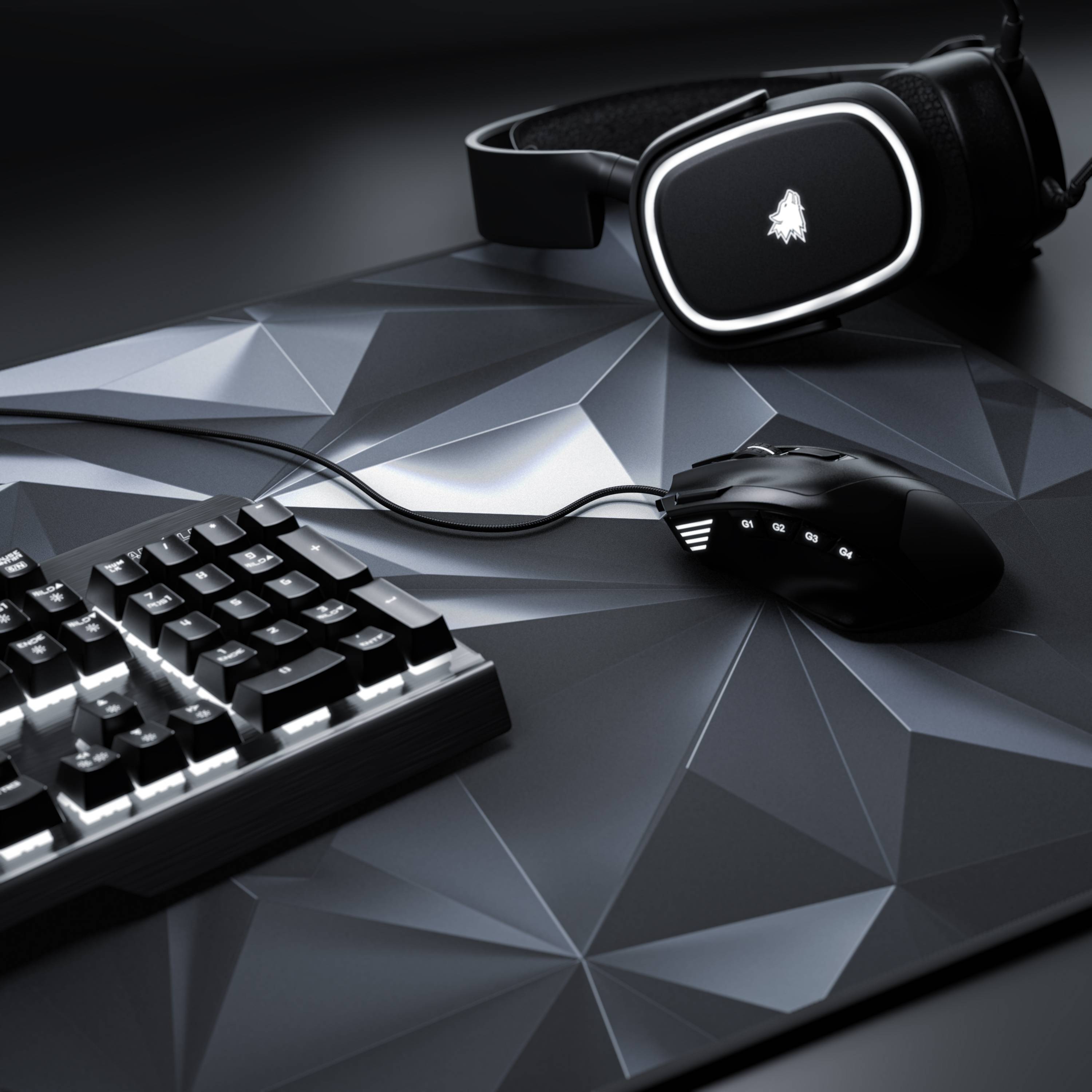 Titanwolf Gaming Mauspad, 900 x 400mm XXL Mousepad, verbessert Präzision & Geschwindigkeit, Black Crystal