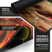 Titanwolf Gaming Mauspad, 900 x 400mm XXL Mousepad, verbessert Präzision & Geschwindigkeit, Golden Storm Titanwolf Gaming Mauspad, 900 x 400mm XXL Mousepad, verbessert Präzision & Geschwindigkeit, Golden Storm