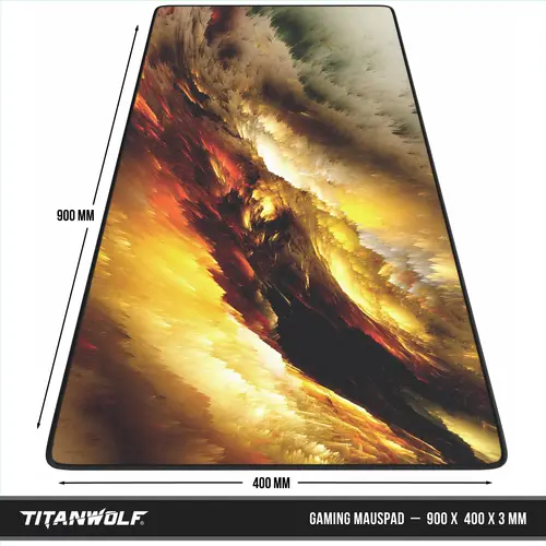 Titanwolf Gaming Mauspad, 900 x 400mm XXL Mousepad, verbessert Präzision & Geschwindigkeit, Golden Storm Titanwolf Gaming Mauspad, 900 x 400mm XXL Mousepad, verbessert Präzision & Geschwindigkeit, Golden Storm