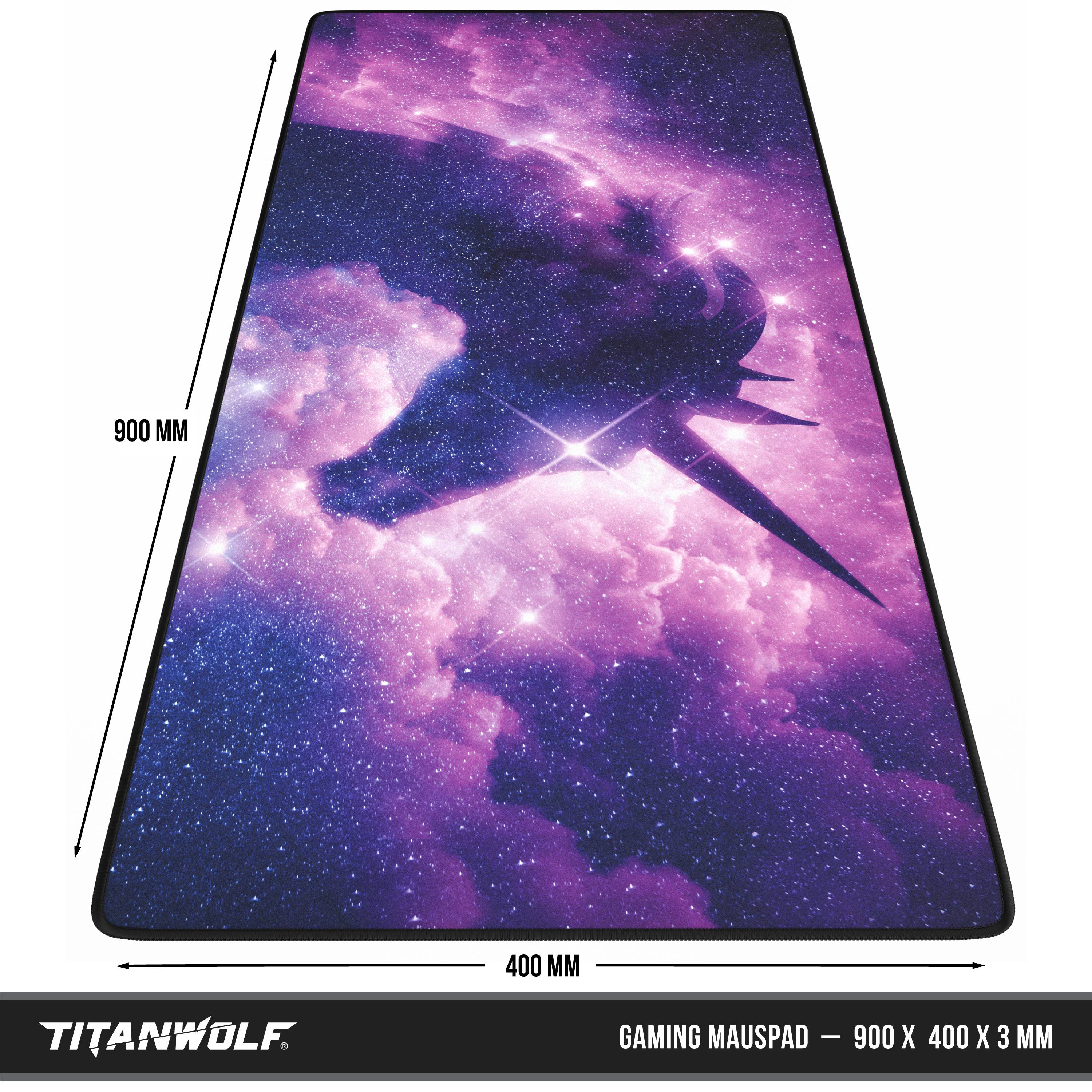Titanwolf Gaming Mauspad, 900 x 400mm XXL Mousepad, verbessert Präzision & Geschwindigkeit, Unicorn