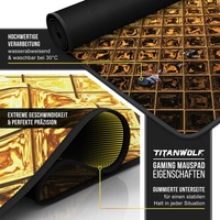 Titanwolf Gaming Mauspad, 900 x 400mm XXL Mousepad, verbessert Präzision & Geschwindigkeit, Luxus Titanwolf Gaming Mauspad, 900 x 400mm XXL Mousepad, verbessert Präzision & Geschwindigkeit, Luxus