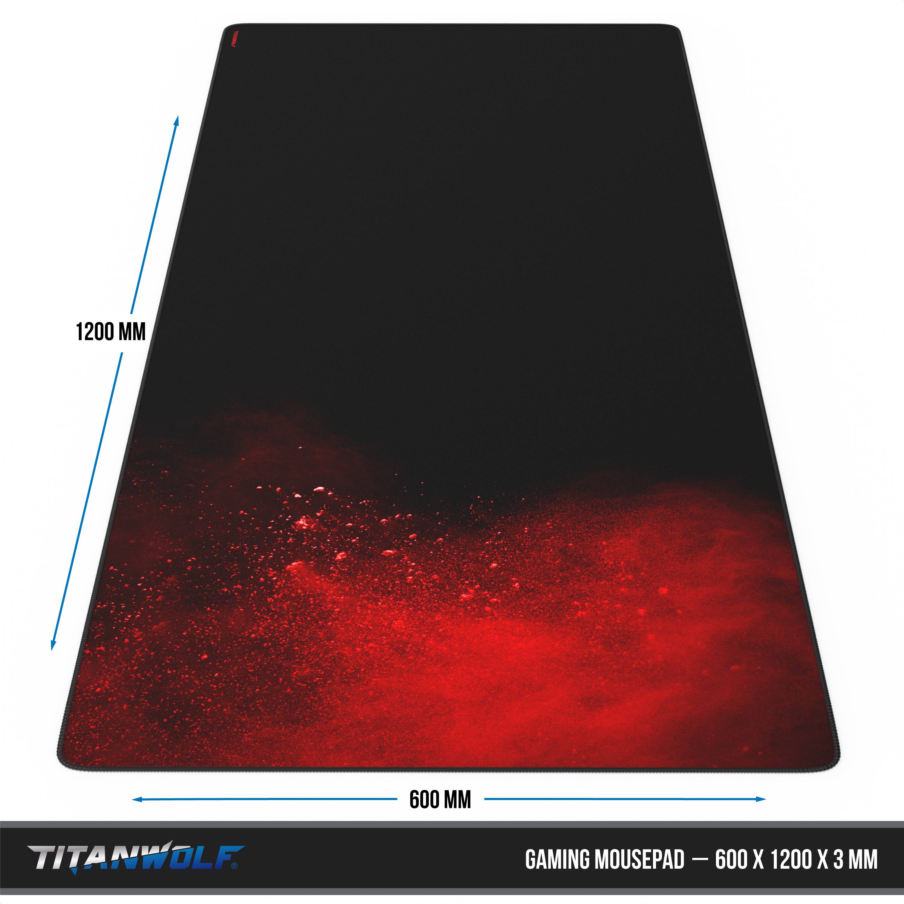 Titanwolf Gaming Mauspad, XXXL Speed Mousepad 1200 x 600 mm, Geschwindigkeit & Präzision, Blood